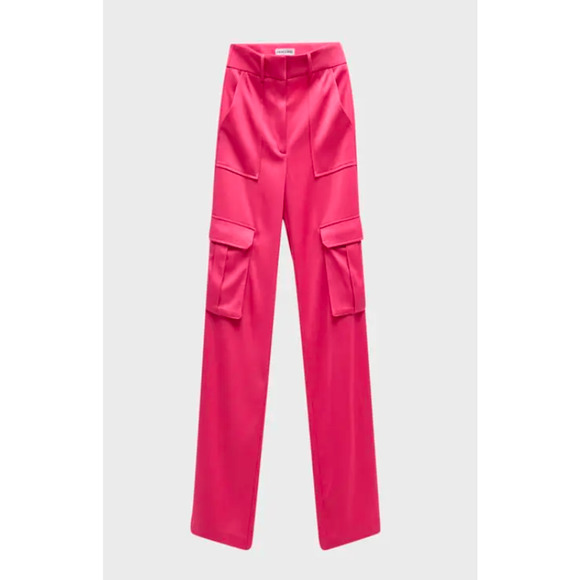 Veronica Beard Pants - Veronica Beard Women's Saul Pant Hibiscus Satin Utility Wide Leg Pants 4 NWT 448